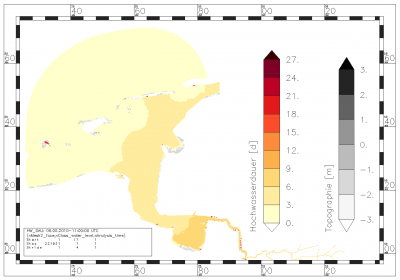 time span for which the water level lies above 1.125 m