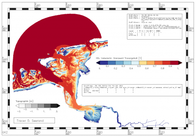 frequency with which the value of tracer from the North Sea exceeds the tracer limit of 0.000889 [-]